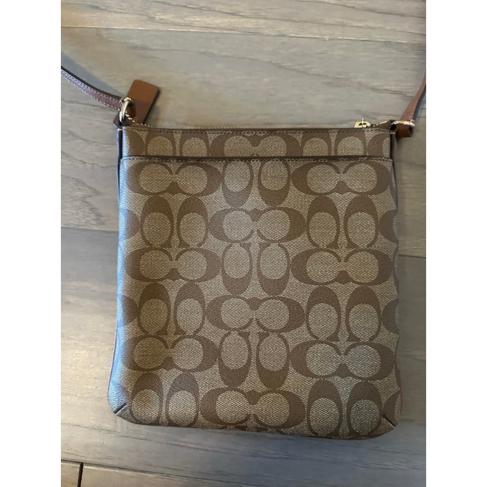 Coach Brown Logo Monogram Crossbody Purse - Picture 5 of 10